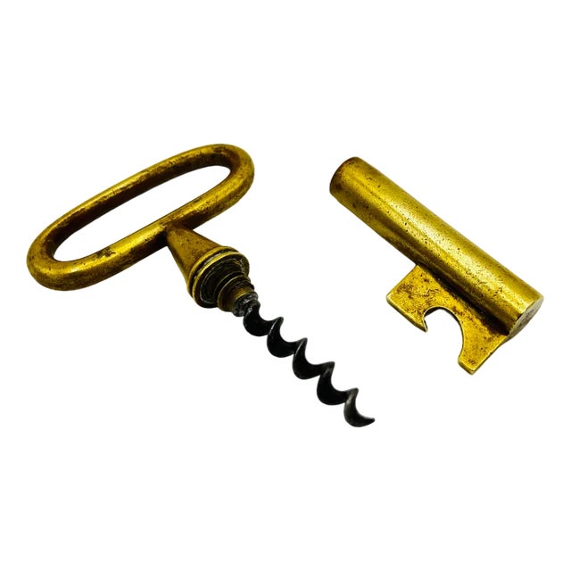 Key-Shaped Bottle Opener with Brass Corkscrew by Carl Auböck, 1950s For Sale