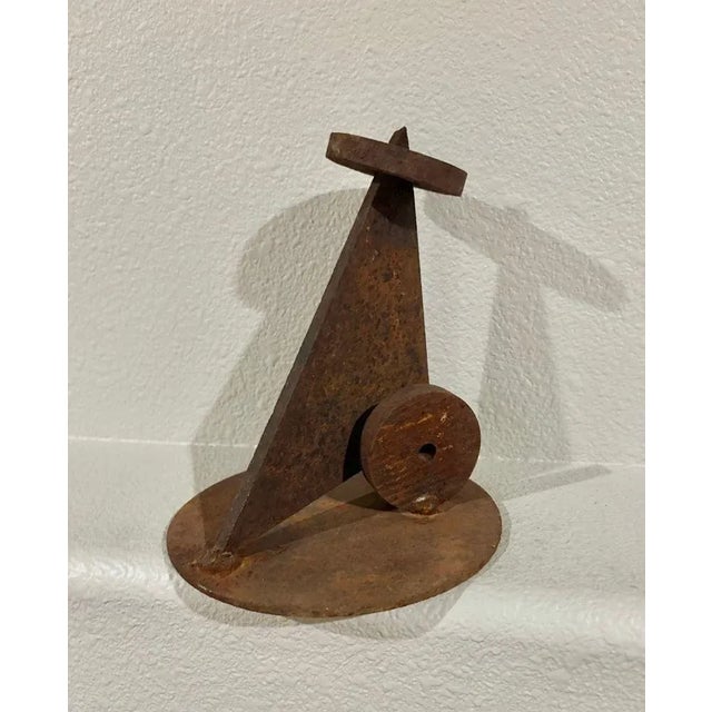 Brown Abstract Steel Sculpture by Artist Simi Dabah, (8” High) See Additional Photos For Sale - Image 8 of 11