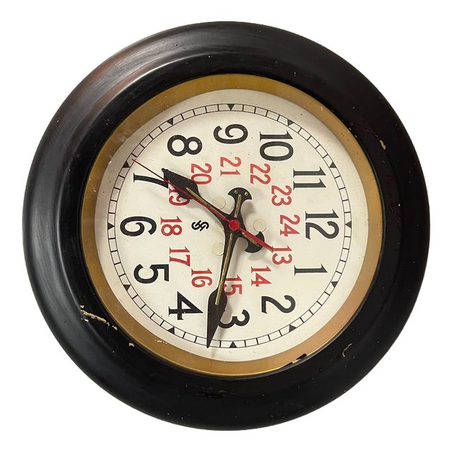 Bauhaus 24-Hour Wall Clock from Siemens Halske, Germany, 1930s For Sale