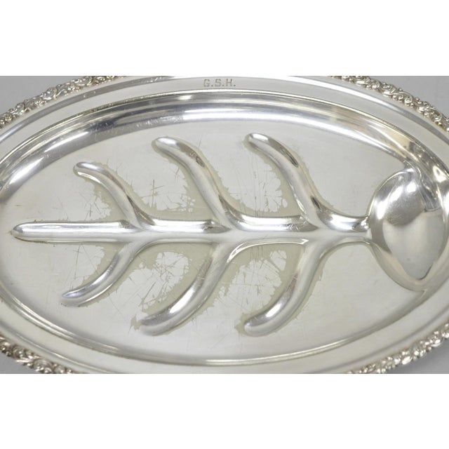 Antique Rogers Bros English Regency Silver Plated Small 12" Meat Cutlery Tray For Sale In Philadelphia - Image 6 of 14