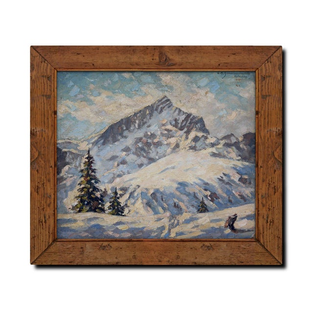 C. H. Zimmermann, Winter on the Alpspitze, 1890s-1910s, Oil on Board For Sale - Image 14 of 14