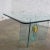 All Glass Dining Table With Brass Plated Connector Attributed to the Pace Collection For Sale - Image 6 of 13