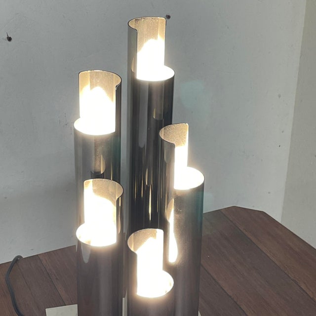 Metal Space Age Table Lamp with Chrome Tubes by VM Designer, 1970s For Sale - Image 7 of 18