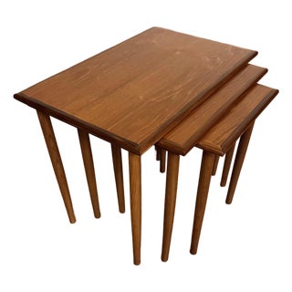 Danish Modern Teak Nesting Tables -Set of 3 For Sale