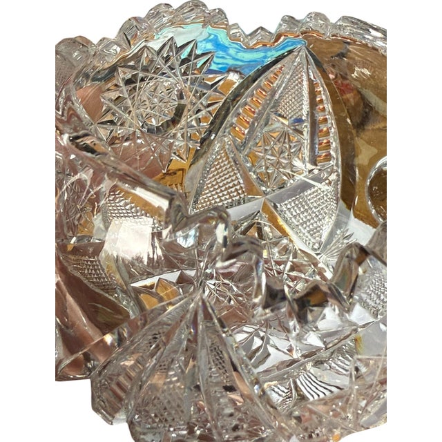Antique Crystal Pitkin & Brooks Sugar Bowl American Brilliant Period For Sale - Image 10 of 10