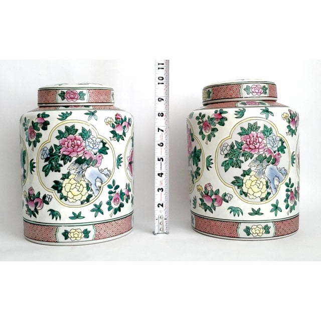 Arzbeg Porcelain Ginger Jars With Flowers Pair For Sale - Image 4 of 12