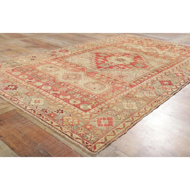 Textile Vintage Turkish Oushak Rug - 04'03 X 07'01 For Sale - Image 7 of 10
