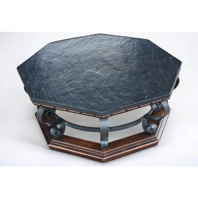 Vintage Octagonal Slate Top ~ Iron & Wood Spanish Colonial ...