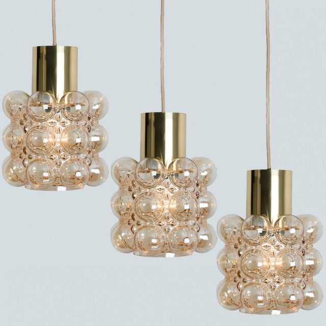 Amber Glass Pendant attributed to Helena Tynell for Glashütte Limburg, 1960s For Sale - Image 13 of 18