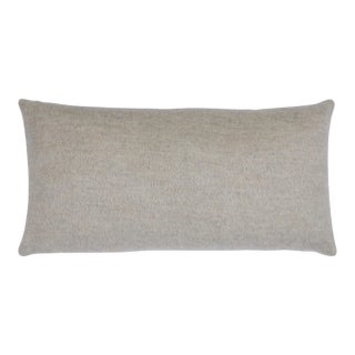 Schumacher Dixon Mohair 24" Lumbar Pillow In Stone For Sale