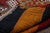 Red Antique Kurdish Rug Gold Red Striped Geometric Pattern For Sale - Image 8 of 8