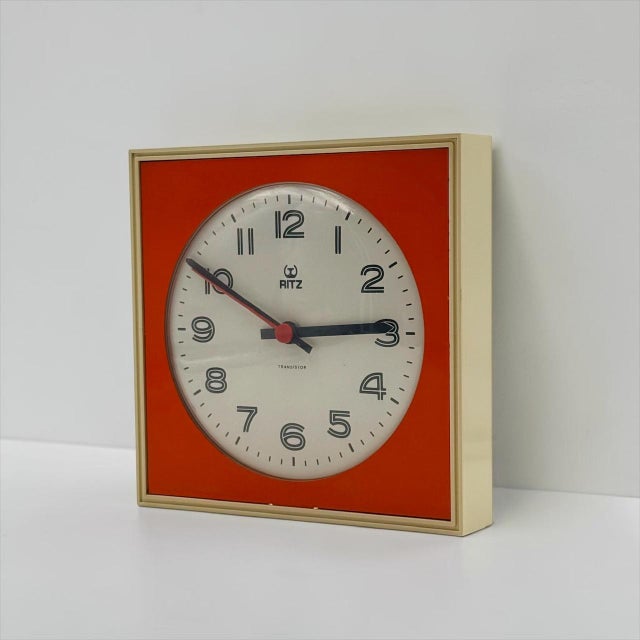 1970s Vintage Wall Clock from Ritz Italora, Italy, 1960s For Sale - Image 5 of 11
