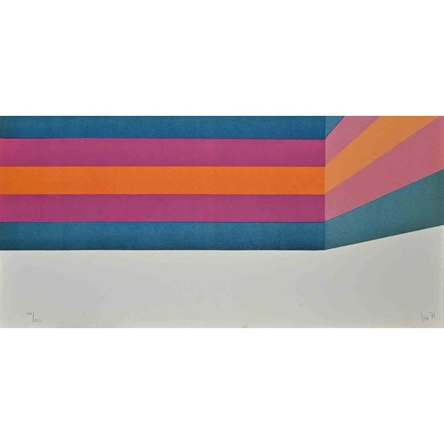 Perspective is a lithograph realized by Renato Livi in 1971. Hand-signed and dated on the lower right margin. Numbered on...