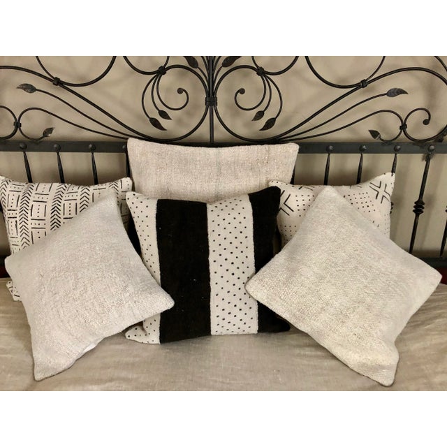 Black African Mud Cloth Custom Pillow For Sale - Image 8 of 10