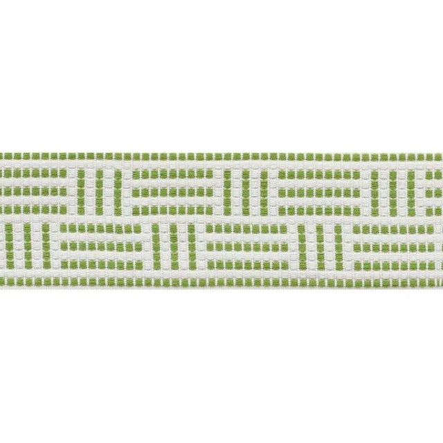 Contemporary Sample - Schumacher Brickell Tape Indoor & Outdoor in Leaf For Sale - Image 3 of 3