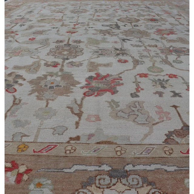 Tribal Over-Sized Oushak Turkish Rug With Large Scale Sub Geometric Design For Sale - Image 3 of 13