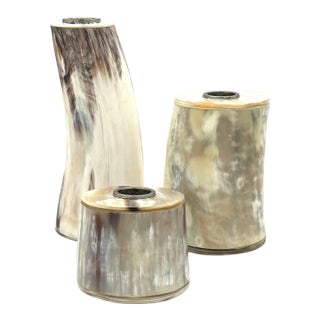 Ralph Lauren Home Trio of Horn Candlesticks For Sale