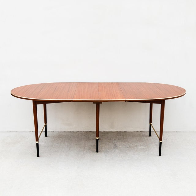 Restored 1950s Paul McCobb Mahogany & Brass "Connoisseur Collection" Expandable Dining Table For Sale In Los Angeles - Image 6 of 18