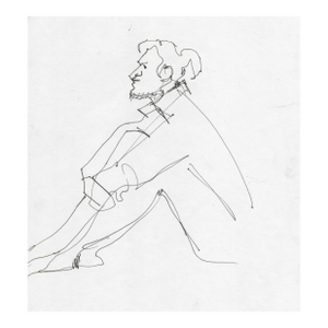 1970s John Reilly Figure Drawing of a Man