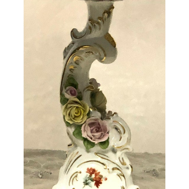 Porcelain Table Lamp with Fabric Shade from AK Kaiser, 1960s For Sale - Image 4 of 10