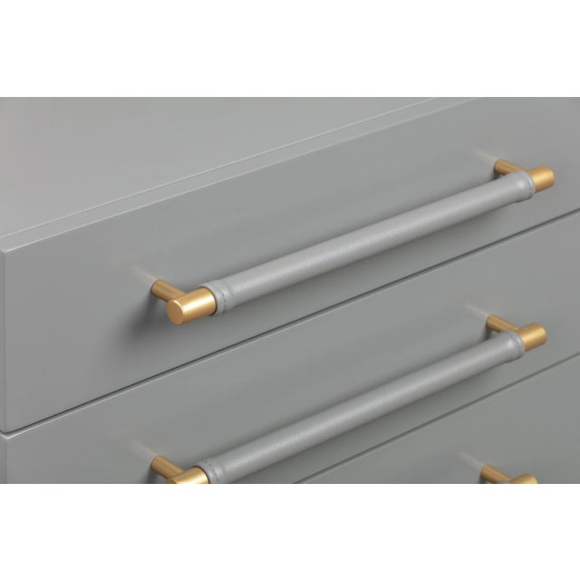 Wood Trident Grey Nightstand For Sale - Image 7 of 10