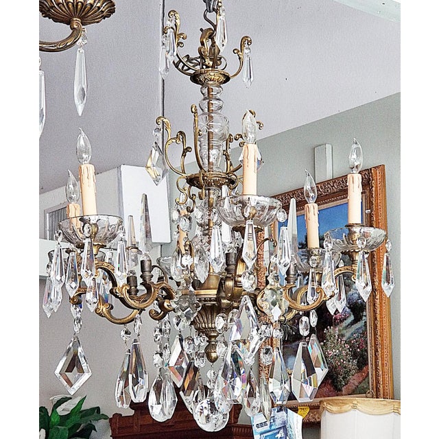 1930s French Bronze Dore' Crystal Chandelier For Sale - Image 17 of 17