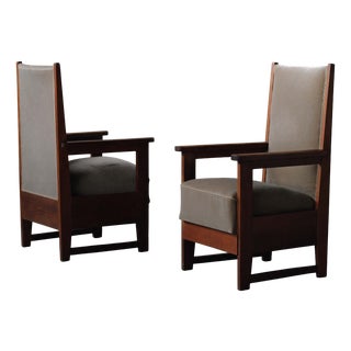 Vintage Amsterdam School Armchairs, 1930, Set of 2 For Sale