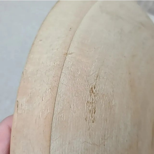 Mid-Century Modern Wooden Large Hand Carved Dough/Salad Bowl For Sale - Image 12 of 12