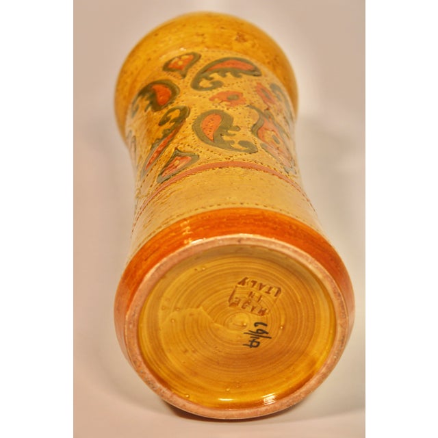 Ceramic Large Mid Century Italian Mustard Yellow Bitossi Ceramic Pottery Vase For Sale - Image 7 of 10