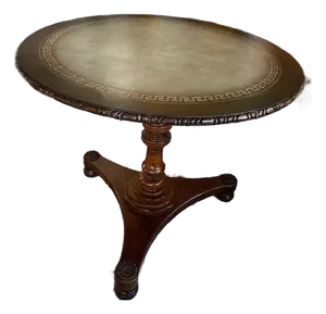]Contemporary Leather Top Table Attributed to Hekman Furniture