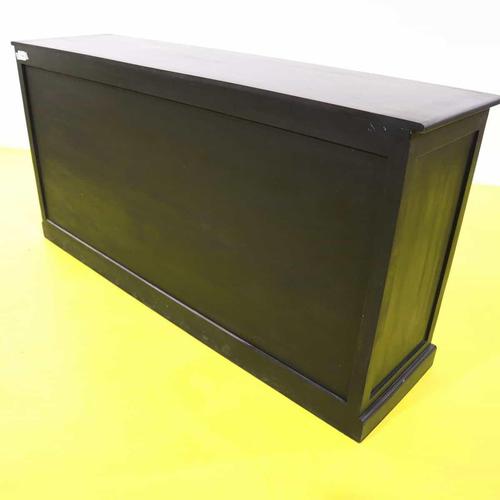 Brown Black Sideboard with Four Glass Doors and Four Drawers For Sale - Image 8 of 11