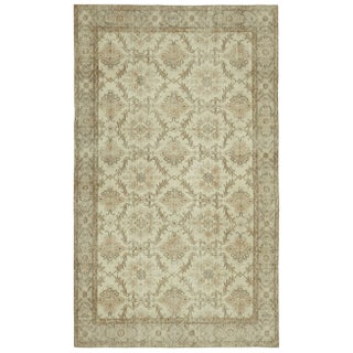 Vintage Turkish Beige Area Rug For Sale