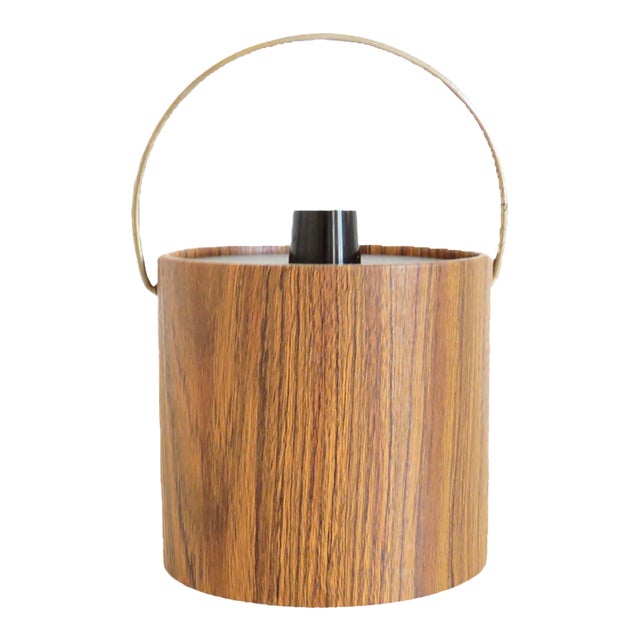 1970s Faux Woodgrain Ice Bucket For Sale