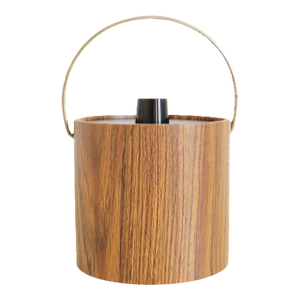 1970s Faux Woodgrain Ice Bucket