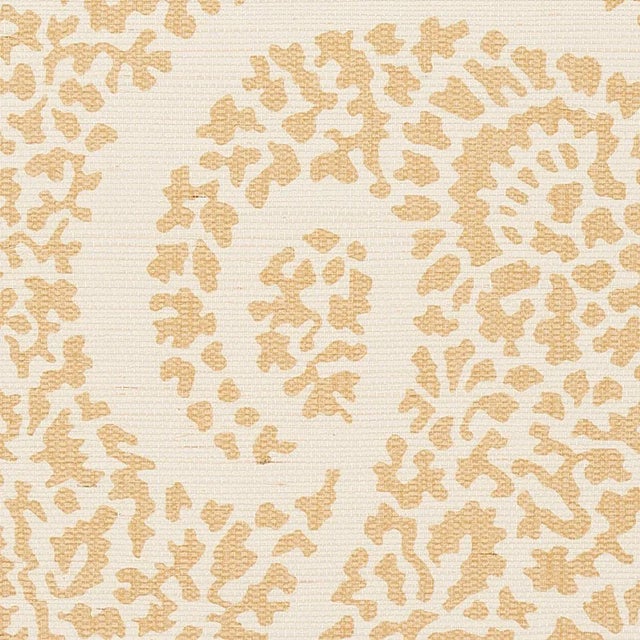 Mid-Century Modern Sample - Schumacher Ambala Paisley Sisal Wallpaper in Straw For Sale - Image 3 of 5