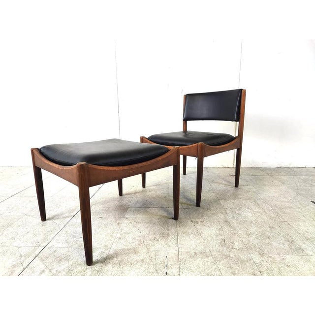 Set of Mid-Century Scandinavian Lounge Chair and Ottoman, 1960s, Set of 2 For Sale - Image 11 of 12