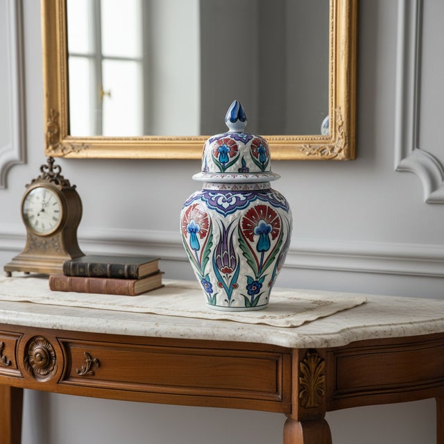 Texture Meets Tradition: The Red & Purple Jar This Handmade Ceramic Jar stands out with its tactile quality and unique...
