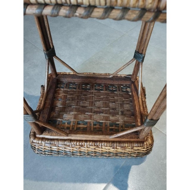 Antique Wicker Side Table, 1890s For Sale - Image 10 of 18