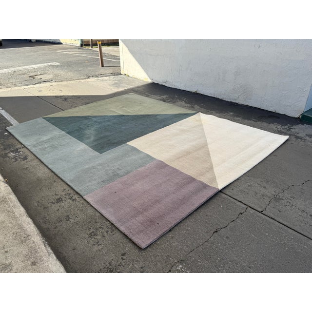 Design Plus Gallery presents the 9ft × 11ft 10in Arguto Rug in Ocean by Hanne Kortegaard for Linie Design. This...