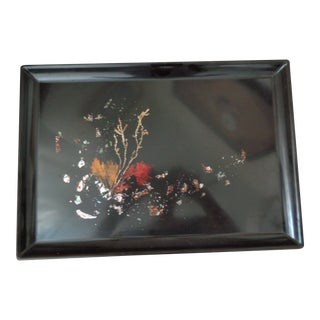 Vintage Couroc Large Abalone Shell and Seaweed Tray For Sale