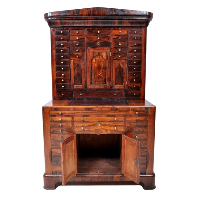 Brown Antique American Empire Rosewood Dental / Medical Cabinet, circa 1820 For Sale - Image 8 of 11