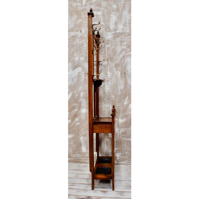 Antique Arts and Crafts Oak Hall Stand, 1880 For Sale - Image 3 of 11