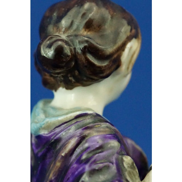 19th Century Porcelain Sculpture of Girl with Hen from Capodimonte or Ginori, Italy For Sale - Image 15 of 18