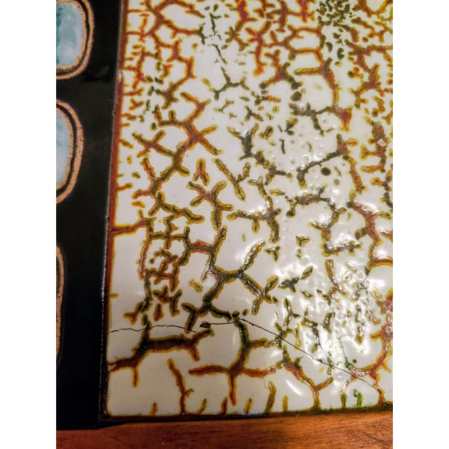 1960s 1960s Mid-Century Modern Custom Abstact Tile Top Coffee Table Made in Brazil For Sale - Image 5 of 7