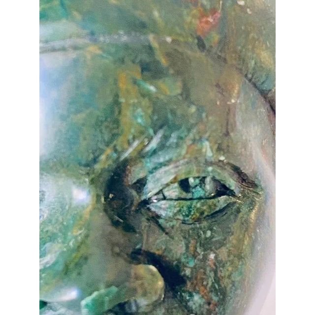 Carved Malchite Head Sculpture, 1950s For Sale - Image 4 of 8