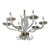 Large 40” Murano-Style Hand-Blown Glass & Aged Brass Chandelier, 8-Arm Dining Room Fixture For Sale