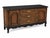 Wood Vintage French Provincial Sideboard Buffet – Black Satin Top & Skirt, Tobacco Wood Finish, Gilt Hardware – 60” For Sale - Image 7 of 12