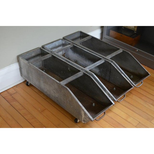Storage Bins on Wheels From Wonder Bread Bakery, Industrial Steel, Set