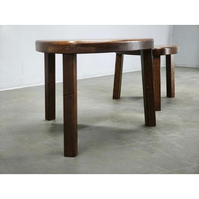 Mid-Century Modern Oak Nesting Tables, 1960s, Set of 3 For Sale - Image 3 of 11