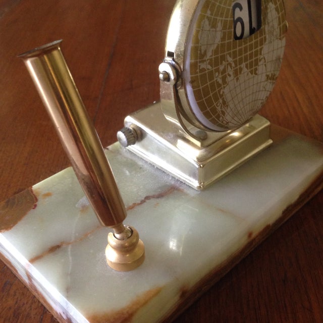Vintage Marble/Brass Perpetual Desk Calendar Chairish